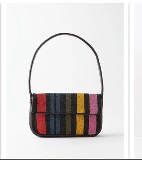 Staud Tommy beaded bag in stripe. NWT.